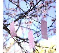 Campanella per vento a forma di fiori di ciliegio, regalo di compleanno, decorazione giapponese in vetro per il vento, decorazione creativa per la casa, souvenir del mercato notturno gatto,fiori di ci