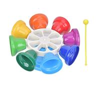 Campanelle a mano a 8 toni, colori dell’arcobaleno, strumento musicale per bambini; campanelle a mano intonate in Do maggiore con mazzuolo in plastica, ideali per l’apprendimento