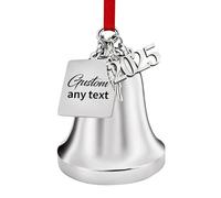 Campanelle Natalizie Personalizzate 2025 con Ali d'Angelo - Decorazioni Natale in Metallo Argento Oro, Regalo per Nascita & Anniversari