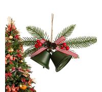 Campanelle per albero di Natale - con fiocco decorativo in metallo rustico porta albero - ghirlanda portacampanelle artigianali | per esterno porta d'ingresso casa cappotto inverno matrimonio