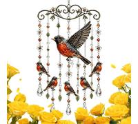 Campanelle per uccelli per esterni Pettirosso rosso carillon decorazione | Bird Windgong Adatto per Appartamenti Esterni Patio Giardini Cortili Terrazze Balconi
