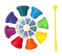 Campanelli a mano per bambini a 8 toni, Strumenti musicali per bambini arcobaleno con base rotante - Campanelli da scrivania in metallo colorato per, Strumento musicale 8 toni, p