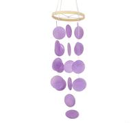 Campanelli a per vento Conchiglia 73cm per decorazione per giardino Boho Suono Rilassante per Patio Balcone Esterno(Pruple)