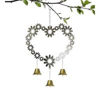 Campanelli a romantici in metallo, design floreale a forma di cuore, con dettagli eleganti, accessorio decorativo per la casa, per mamma, papà, San, matrimonio, vedova, balcone