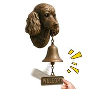 Campanelli a tema cane di benvenuto, decorazione rustica vintage, facile da installare, anello da parete per cancello, portico, giardino, casa, sicurezza e decorazione della stanza