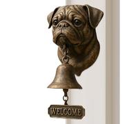 Campanelli a tema cane di benvenuto, decorazione rustica vintage, facile da installare, anello da parete per cancello, portico, giardino, casa, sicurezza e decorazione della stanza