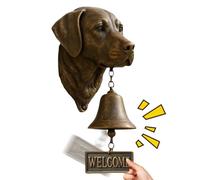Campanelli a tema cane di benvenuto, decorazione rustica vintage, facile da installare, anello da parete per cancello, portico, giardino, casa, sicurezza e decorazione della stanza