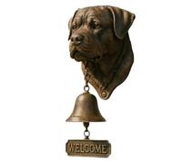 Campanelli a tema cane di benvenuto divertente a tema animale vintage | Decorazione da parete a forma di cane, anello per portico, giardino, cortile, casa, stanza di sicurezza