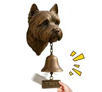 Campanelli a tema cane di benvenuto vintage rustico a tema animale | Campana a forma di testa di cane, decorazione da parete per portico, giardino, cortile, stanza di sicurezza domestica