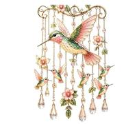 Campanelli a vento con colibrì per esterni, in acrilico 2D colorato, acchiappasole, decorazioni per esterni, regalo commemorativo per mamma, donne, amanti degli uccelli, patio, cortile