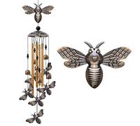 Campanelli a vento da giardino, decorazione per interni ed esterni, con 4 tubi, 6 campane, 7 api, scacciapensieri romantici, per casa, regali per mamma, balcone, albero, festival, decorazione da