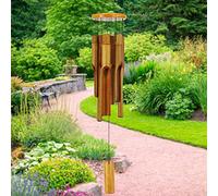 Campanelli a vento in bambù da esterno, campanelli a vento in legno con melodia profonda, classico campanello a vento da giardino zen da 76 cm per relax. Arredamento domestico per patio, giardino o