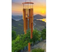 Campanelli a vento in bambù per esterni, campanelli a vento in legno per esterni con melodia profonda, 96,5 cm, classico campanello a vento da giardino zen per relax, grazia. Decorazione per la casa