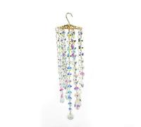 Campanelli a vento in cristallo da appendere all'esterno, per giardino, patio, prato, porta un tocco decorativo unico e riflessi di luce (colorato)