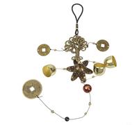 Campanelli a vento in lega di rame con parte superiore in legno, 45 cm, decorazione da giardino per esterni, cortile, patio, portico, dolce melodia, ornamento da appendere per la decorazione domestica