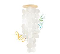 Campanelli a vento per esterni, realizzato a mano, con conchiglie capiz bianche, decorazione in stile costiero per interni/esterni, decorazione da giardino, ottimo regalo per donne, amanti dei