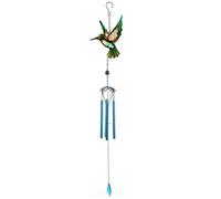 Campanelli a vento per giardino, colibrì in metallo da appendere con campana, campanelli a vento con tubo in alluminio per piccoli uccelli (stile 4)
