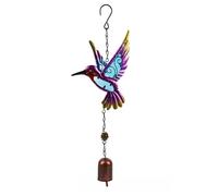 Campanelli a vento per giardino, colibrì in metallo da appendere con campana, campanelli a vento con tubo in alluminio per piccoli uccelli (stile 1)