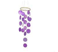 Campanelli a vento realizzati a mano con conchiglie, decorativi, campane musicali da giardino, regali per la casa e il giardino all'aperto (viola)