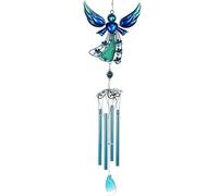 Campanelli a vento, scacciapensieri per giardino, angeli per patio, decorazione da appendere, con angeli, per esterni, portico, balcone, decorazione creativa da appendere (campanelli a vento blu)