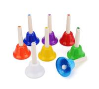 Campanelli colorati a 8 note Campane musicali Campane a percussione a mano Giocattolo musicale per coro in chiesa, matrimonio, festa in famiglia Percussioni a mano colorate Impara la musica