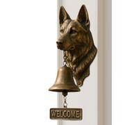 Campanelli di benvenuto per cani, divertente, a tema animale, rustico, da | Campanello a testa di cane per porta d'ingresso per cancello portico cortile casa sicurezza stanza
