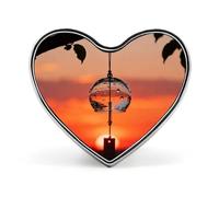 Campanelli eolici al tramonto, spilla a forma di cuore, campanelli eolici al tramonto per zaini o risvolti, spilla per San Valentino, anniversario