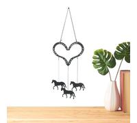 Campanelli Eolici - Campanelli Eolici A Forma Di Cuore, Ornamenti D'Amore Al Galoppo Campana Con 3 Pendenti A Cavallo Per Feste A Casa Festival Di Pasqua Camera Da Primaverile Paese Cortile Balc