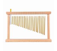 Campanelli eolici da tavolo a singola con 20 barre, strumento a percussione con base in legno per decorazione domestica e musicoterapia, realizzato in legno di faggio e
