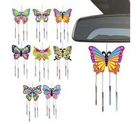 Campanelli eolici decorativi a forma di farfalla - Kit per bambini, Crea la tua farfalla a , Artigianato in legno da colorare fai-da-te per ragazze Compleanno Ornamenti in legno, superficie lisci