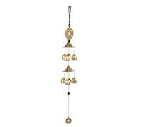 Campanelli eolici in bronzo Stile retrò cinese Salute Felicità Lucky Feng Shui Campanelli eolici per la decorazione domestica Realizzati in metallo di alta qualità Rame Robusto e
