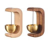 Campanelli Eolici in Legno, 2 Pezzi Campane a Vento a Forma di C con Retro Magnetico, Scacciapensieri da Appendere per Casa, Ristorante, Ufficio, Giardino, Ingresso, Guardaroba, Frigorifero