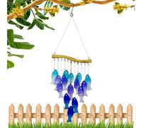 Campanelli eolici in vetro per uso esterno, decorazione domestica da appendere | Campane a vento per uso interno | Adatto per interni, patio, giardino, cortile, balcone, casa, paesaggio del giardino e