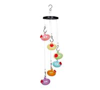 Campanelli Eolici Mangiatoia For Colibrì For Uccelli Carillon Di In Vetro Soffiato A Mano For For Il Giardino Decorazioni For La Casa Attrae Più Colibri(Glass colorful)