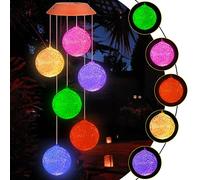 Campanelli Eolici Solare, Cambia Colore LED Solare Campane a Vento per Esterno, Impermeabile Campanelli Eolici Palla di Cristallo Decorazioni Giardino per Patio Casa Regalo Donna