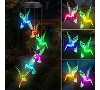 Campanelli Eolici Solare, Campana a Vento Colibrì Luce Cambia Colore LED Solare