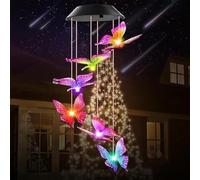 Campanelli Eolici Solare, Solare Farfalla Campanelli Cambia Colore, LED Solare Campane a Vento Farfalla, Ideale per Decorazione per Esterno, Interni, Casa, Giardino, Terrazza, Cortile, Feste