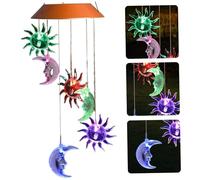 Campanelli eolici solari, 6 campanelli eolici a LED con Soli e Lune, LED romantici Impermeabili Che cambiano Colore della Luce all'aperto per la casa, Le Feste, la Decorazione Notturna del Giardino
