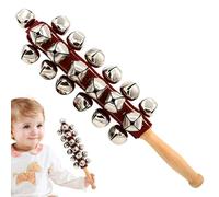 Campanelli in legno manuali - Bastone sonaglio da slitta, 63 cm, strumento musicale, risveglio per bambini, accessorio per interazione genitore-figlio per adulti e piccoli