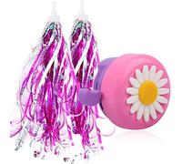 Campanelli per Biciclette per Bambini,Bici Manubrio Stelle Filanti Streamers,Campanello per Bicicletta,Campanello per Bici Accessori per Bambini,Manubrio Filanti Bicicletta(3 pezzi) (rosa brillante)
