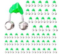 Campanelli per canne da pesca - 50 Pezzi Campanello per allarme di abboccata di pesce | Puntale per clip di canna con campanello di allarme esca con campanelli doppi | Campanello per canne da pesca, a