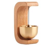 Campanelli per porte, magnetici, a forma di C, in legno, carino, decorativo, per porte, per l'apertura di porte, negozianti, affari, colore registro