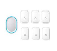 Campanelli Wireless, 6 Trasmettitore E 1 Ricevitore,Campanello Senza Fili Portatile Con Funzione Di Memoria Di Spegnimento,Portata 300M,58 Regolabile Melodie,4 Livelli Di Volume,Flash LED,Bianca