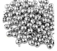 Campanellini Natalizi Argento 12mm, Mini Campane in Rame per Decorazioni e Artigianato Natalizio - 120PCS