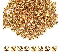 Campanellini Sonagli Piccoli, 300 Pezzi 6 Mm Mini Campane Con Occhielli, Accessori Art Craft per Fai Da Te Decora Natalizie e Festa (Ora)