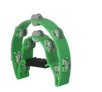 Campanello a mano Orff Tamburello Campanello a mano a doppio strato Tamburo Cinque colori Strumento a percussione musicale educativo for feste(Green)