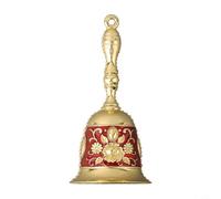 Campanello a mano per segnale di servizio in hotel, ristoranti, uffici, scuole, chiese, case e strutture di formazione, in lega di rame (rosso + oro)
