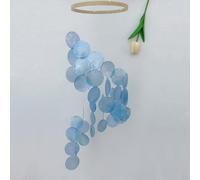 Campanello a vento a forma di conchiglia, 77 cm, colorato, da appendere | 5 opzioni di colore, multicolore per bianco, blu, verde, lunghezza 77 cm, melodia leggera, camera da letto e soggiorno