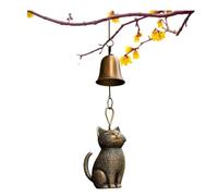 Campanello a vento a forma di gatto, decorazione da giardino per esterni, statua di gatto, regalo a tema per gli amanti dei gatti, da donna, ornamento commemorativo da appendere, campane a vento