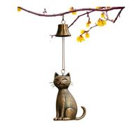 Campanello a vento a forma di gatto, decorazione da giardino per esterni, statua di gatto, regalo a tema per gli amanti dei gatti, da donna, ornamento commemorativo da appendere, campane a vento
